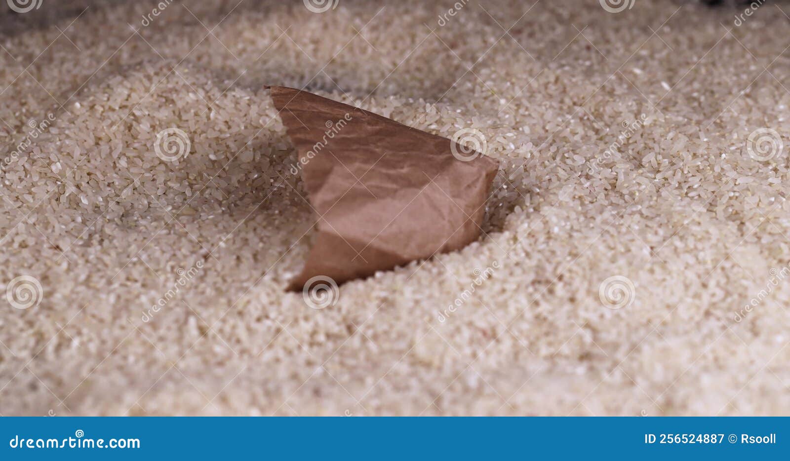 White Rice in the Bag Falls and Crumbles on the Table Stock Video