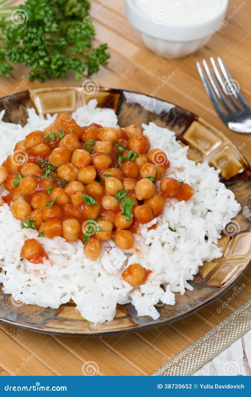 White Rice with Chickpeas in Tomato Sauce Stock Photo Image of delicious, oriental 38720652