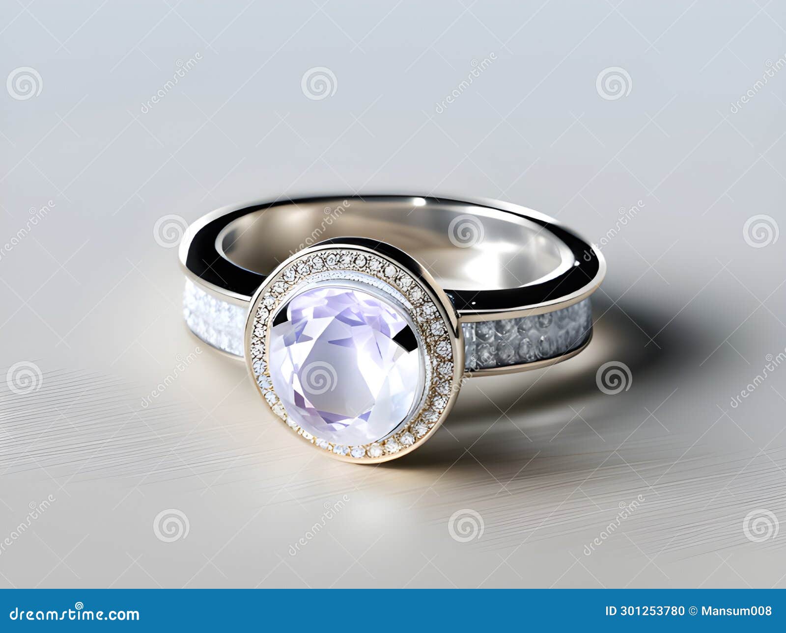 White Ring with Diamond Isolated on White Stock Photo Image of macro