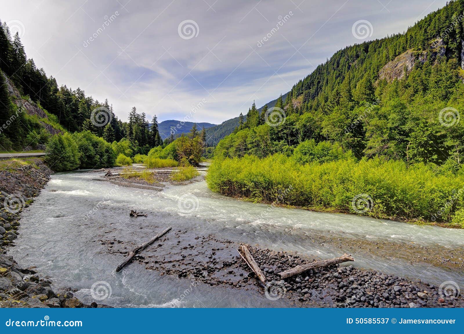 White River in Mt. Rainier National Park Stock Image Image of road