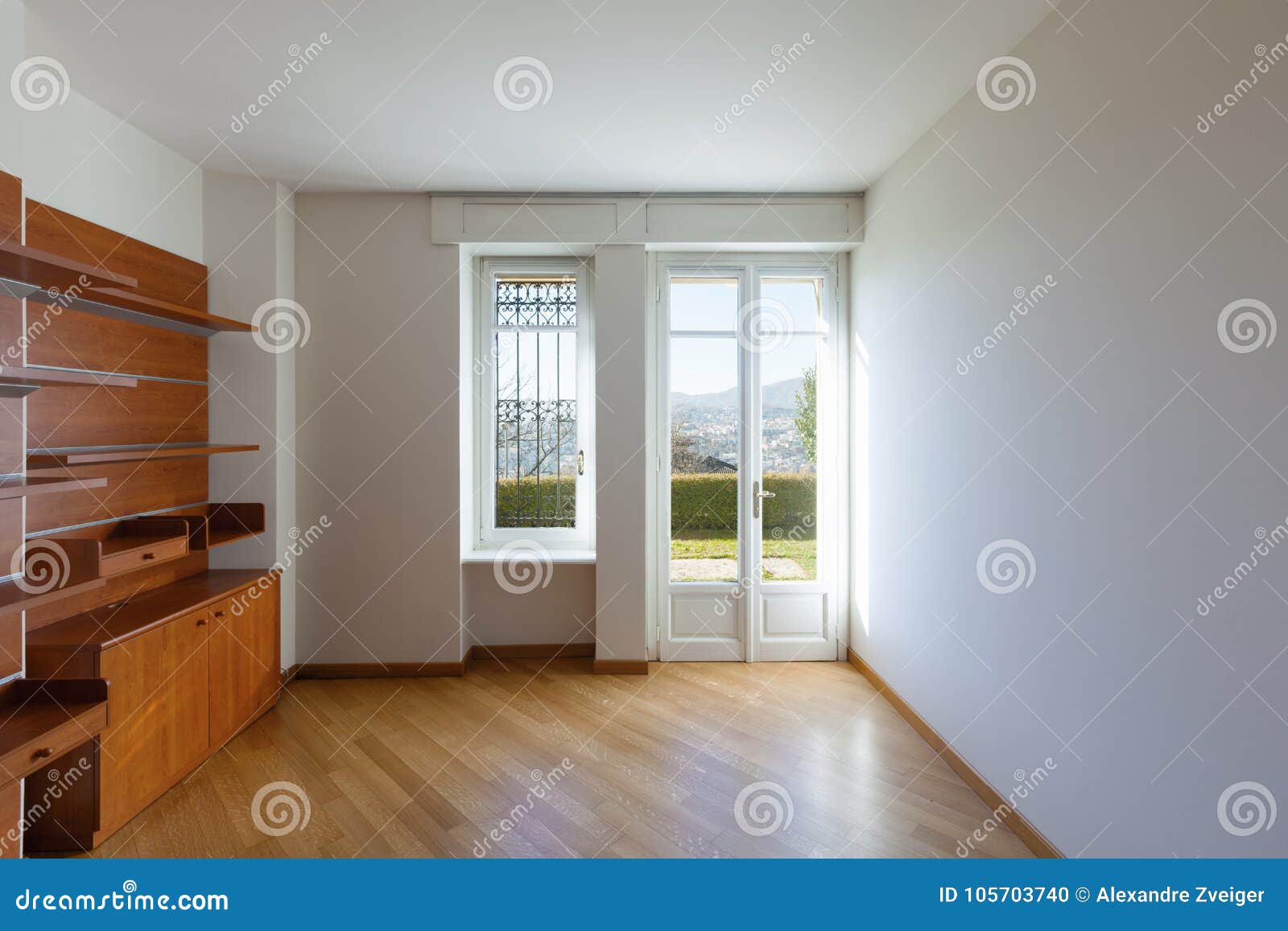 Empty White Room With Window Stock Photo Image Of Garden