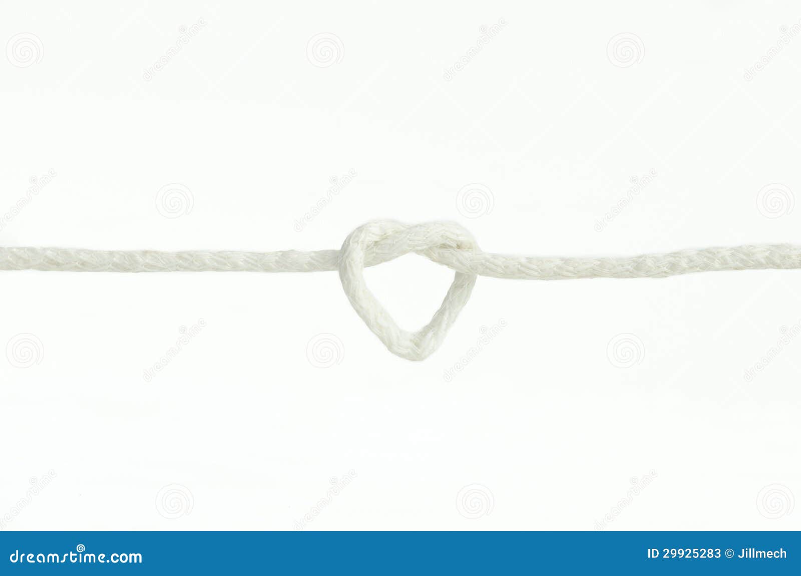 White Rope Tied In Heart Shape Love Knot Isolated Stock Image Image