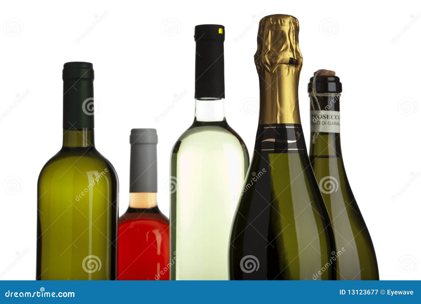 White and Rose Wine, Champagne, Prosecco Bottles Stock Image Image of background, isolated