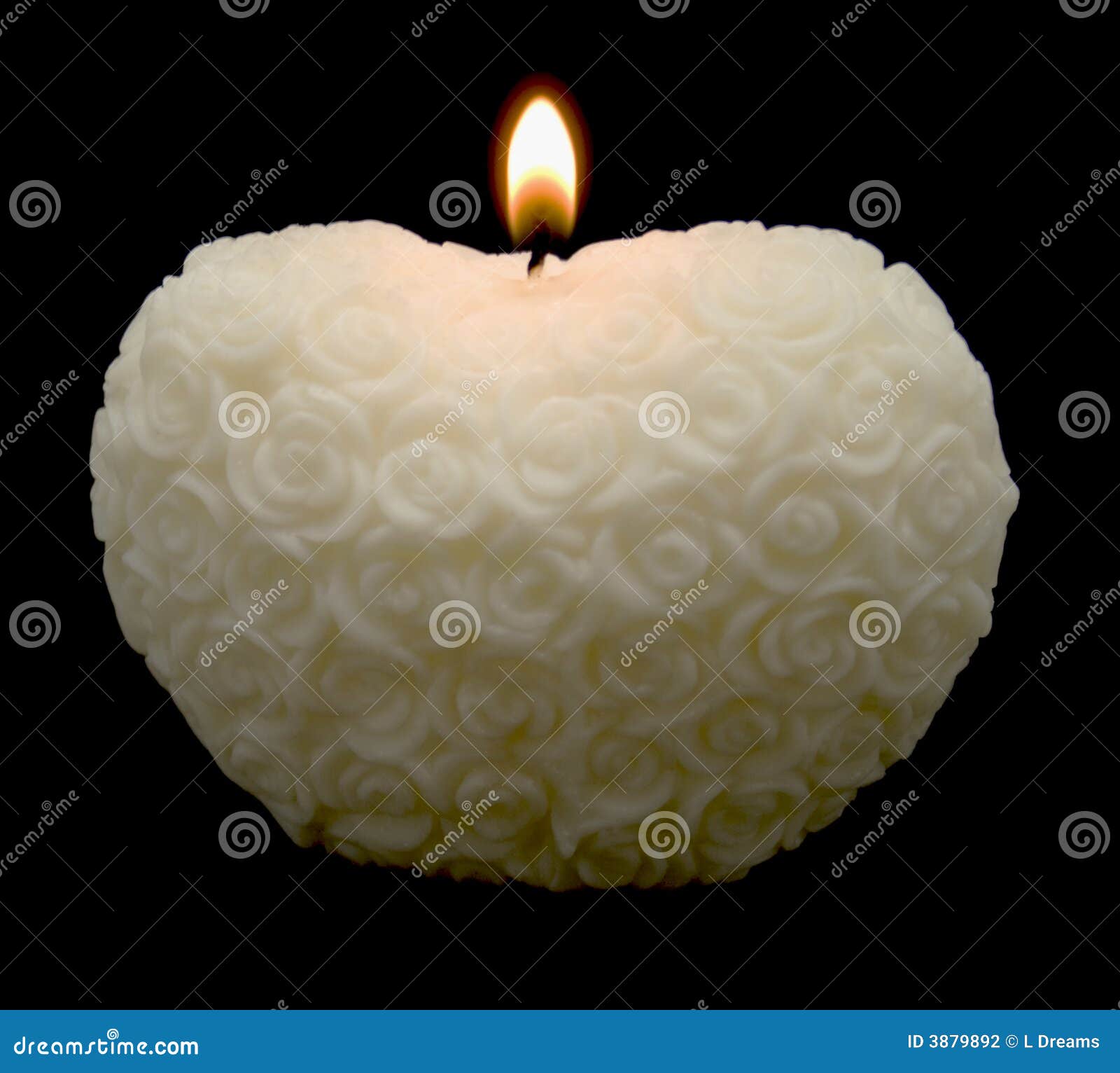 White Roses Heart Candle stock photo. Image of hearts 3879892