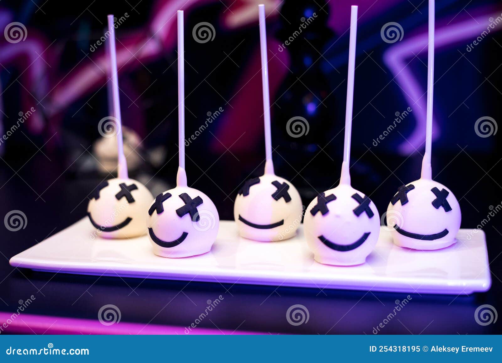 White Round Candy Emoticons on Sticks Stock Image Image of group