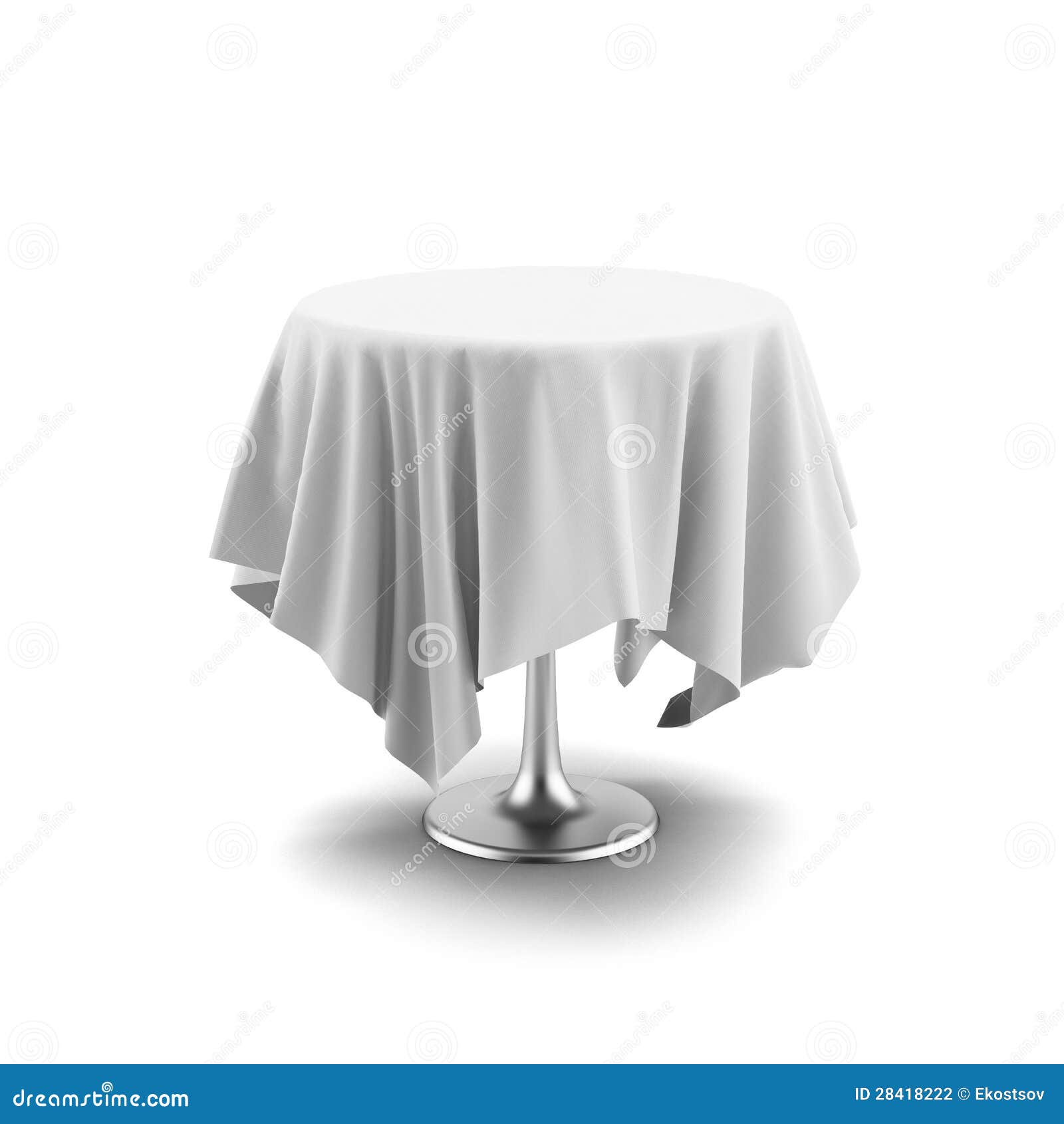 White Round Table And Cloth Stock Illustration - Illustration of event