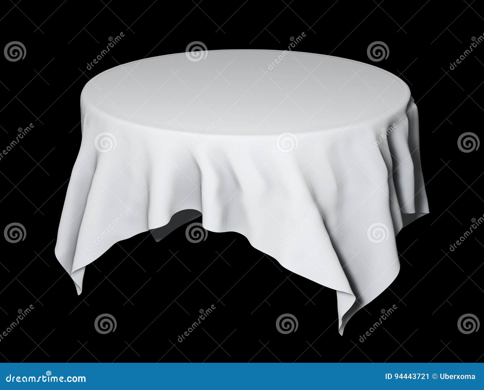Download White Round Table Cloth Mockup Isolated On Black 3d Illustration Stock Image Image Of Cafe Background 94443721