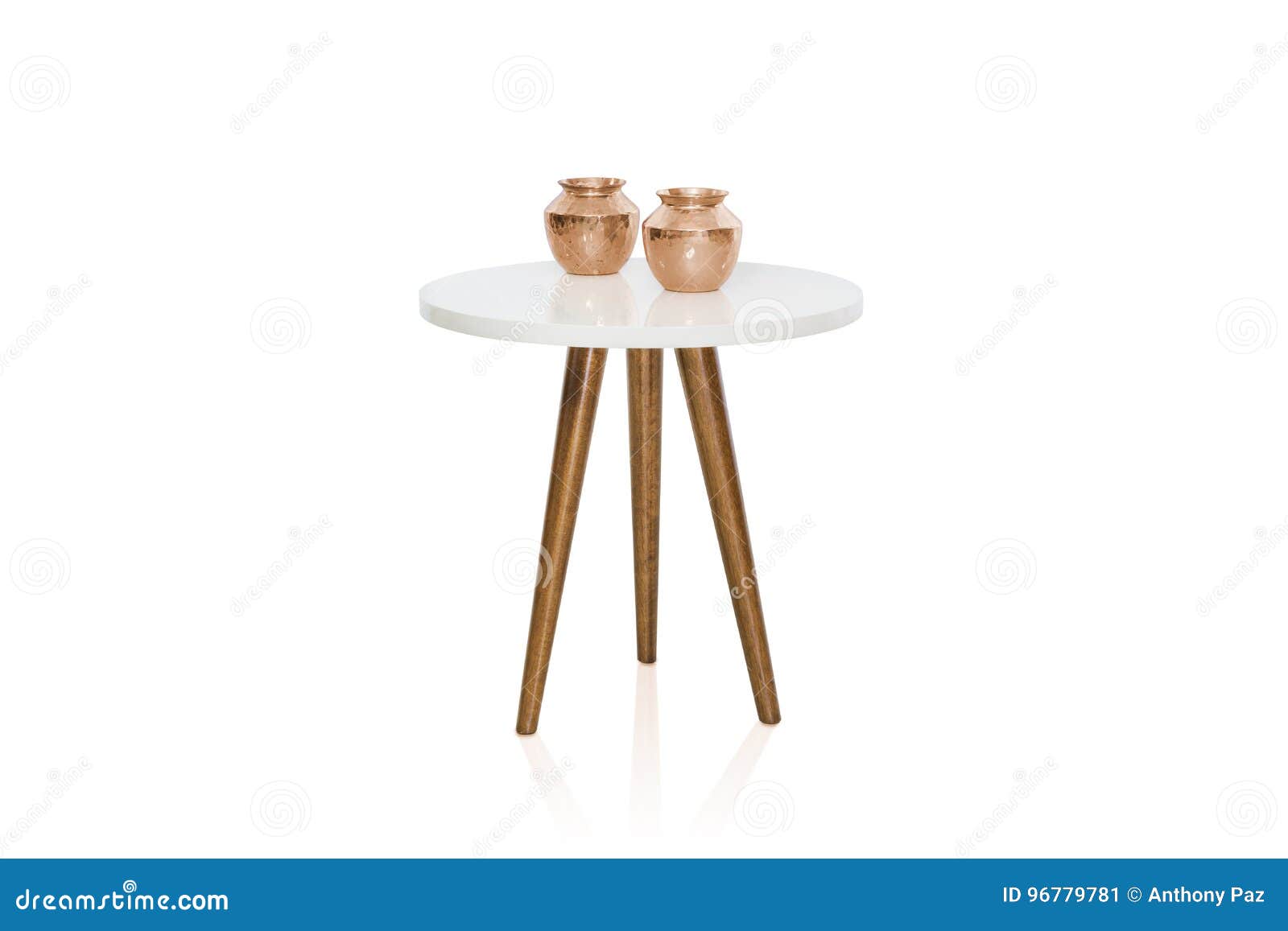 White round table on white stock image. Image of cutout 96779781
