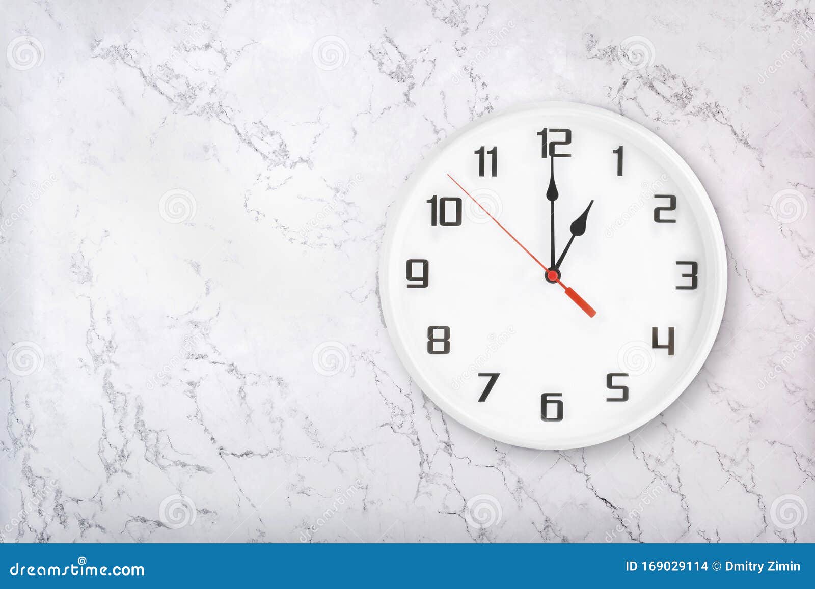 White Round Wall Clock On White Natural Marble Background One O Clock Stock Photo Image Of Texture Flat White Round Wall Clock On White Natural Marble Background One O Clock Stock Photo Image Of Texture Flat