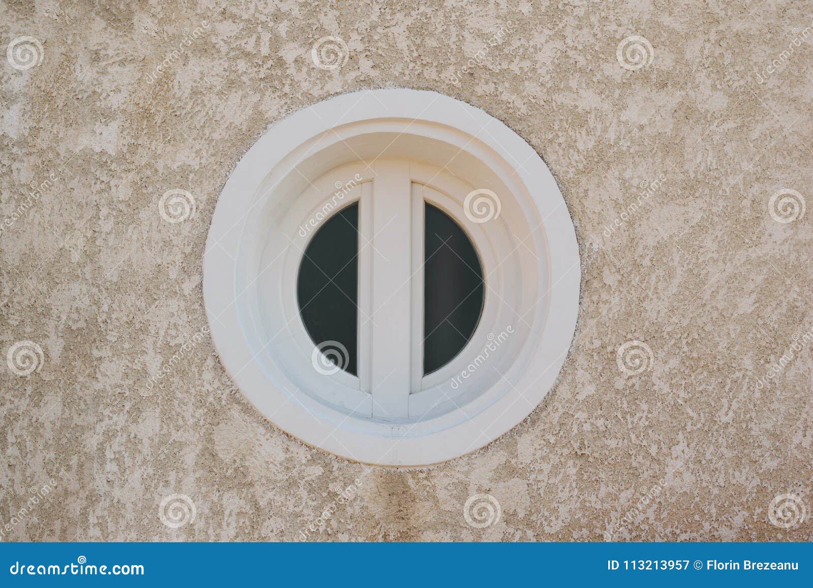 white round window close up. deadpan photography.