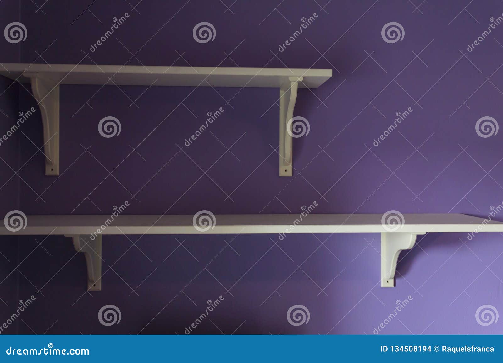 White Sagging Shelfs stock photo. Image of display, white 134508194