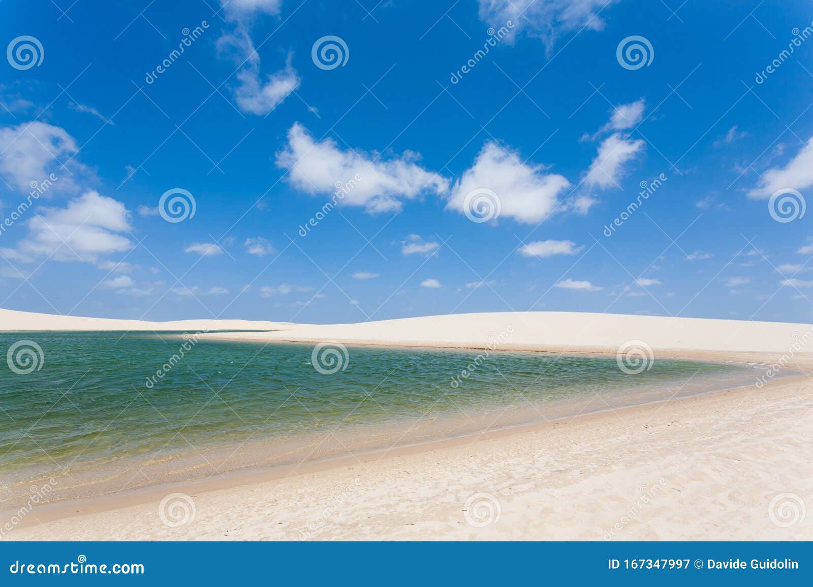 white sand dunes panorama from lencois maranhenses national park, brazil