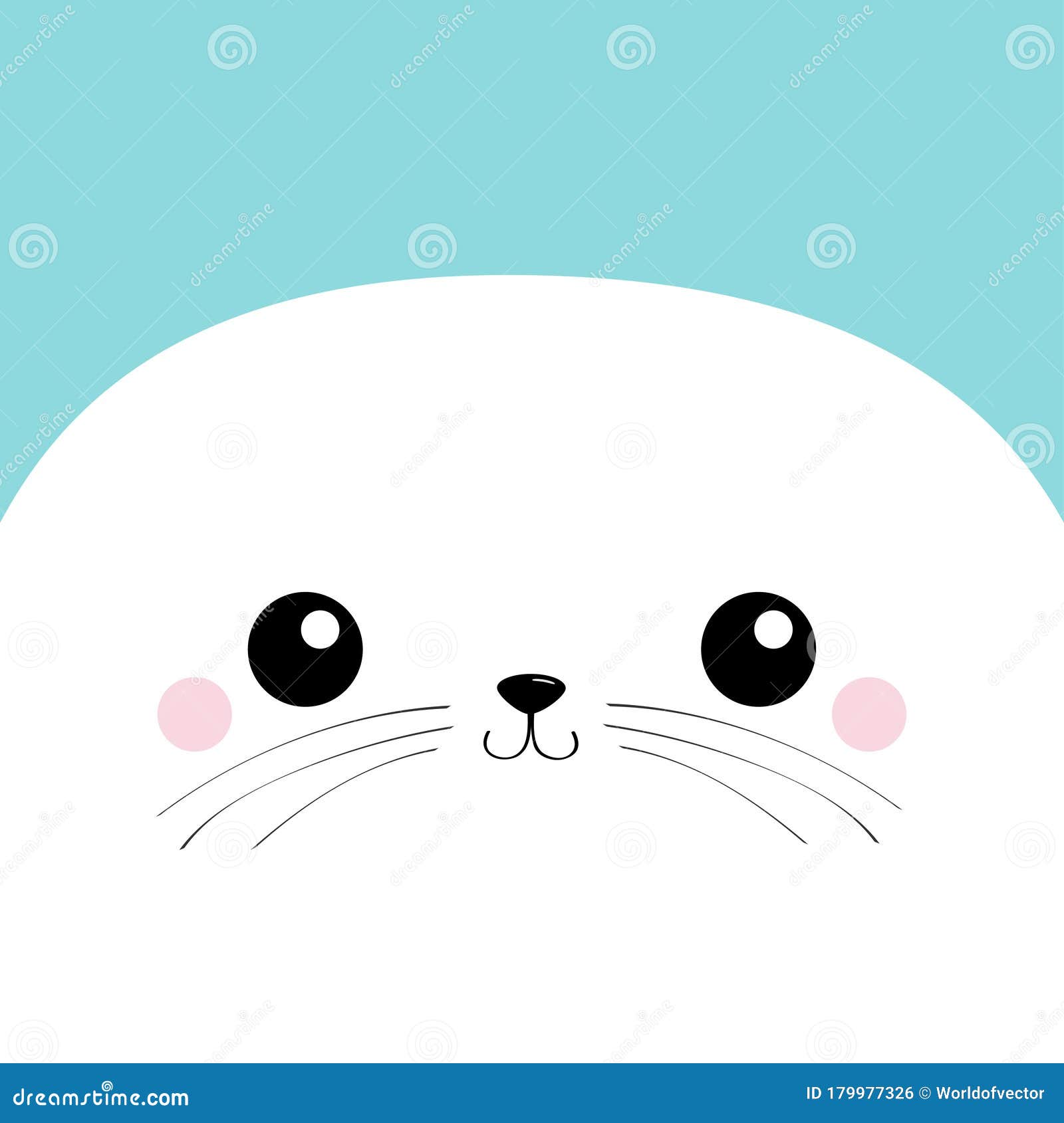 White Sea Lion Head Face Square Icon. Harp Seal Pup. Pet Baby Print for  Notebook Cover, Greeting Card Stock Vector - Illustration of childish,  book: 179977326