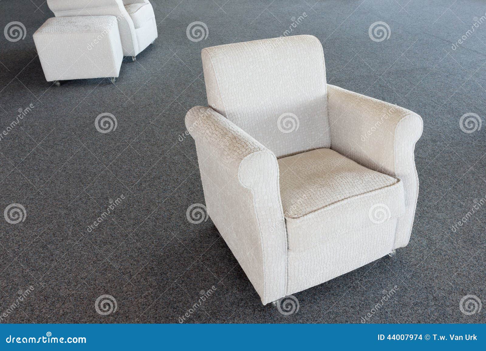 White Secondhand Chair in Furniture Warehouse Stock Photo Image of