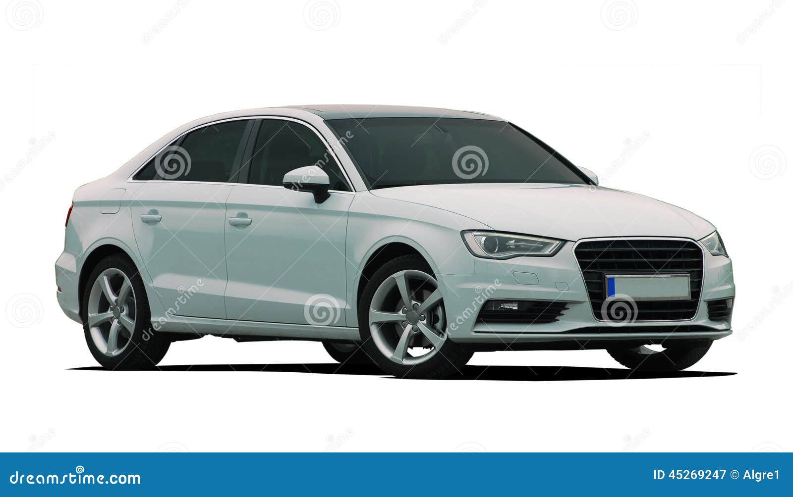 White sedan front view stock image. Image of highlights - 45269247