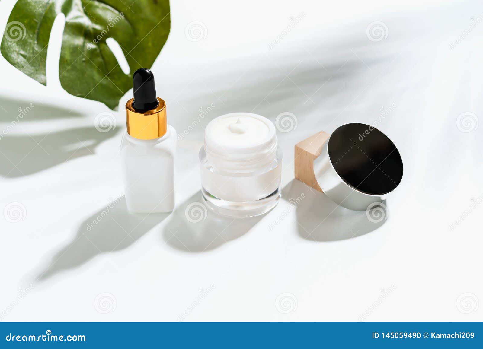Download White Serum Bottle And Cream Jar, Mockup Of Beauty Product ...