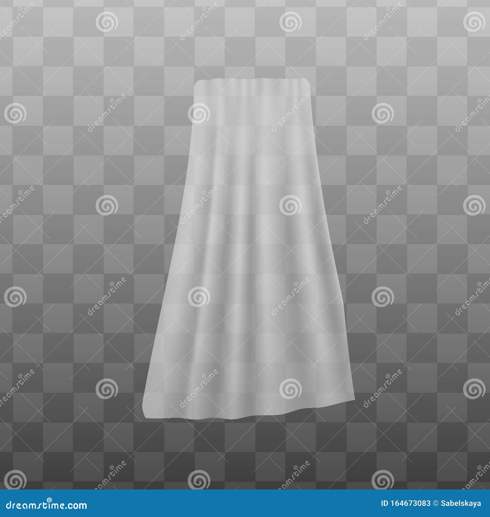 White Sheer Fabric Curtain Realistic Vector Illustration Mockup ...