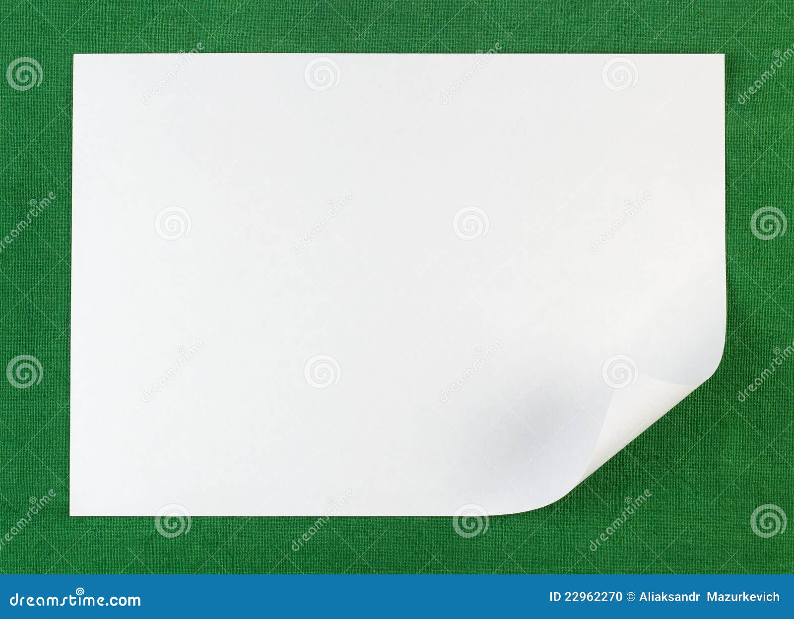 White Sheet Of Paper With Curled Edge Stock Photo Image 22962270