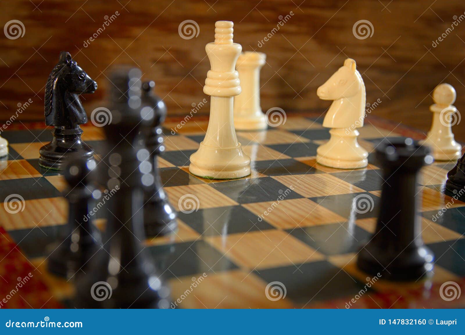 White Sheets Against Blacks On Chessboard Stock Photo Image Of Figure Battle