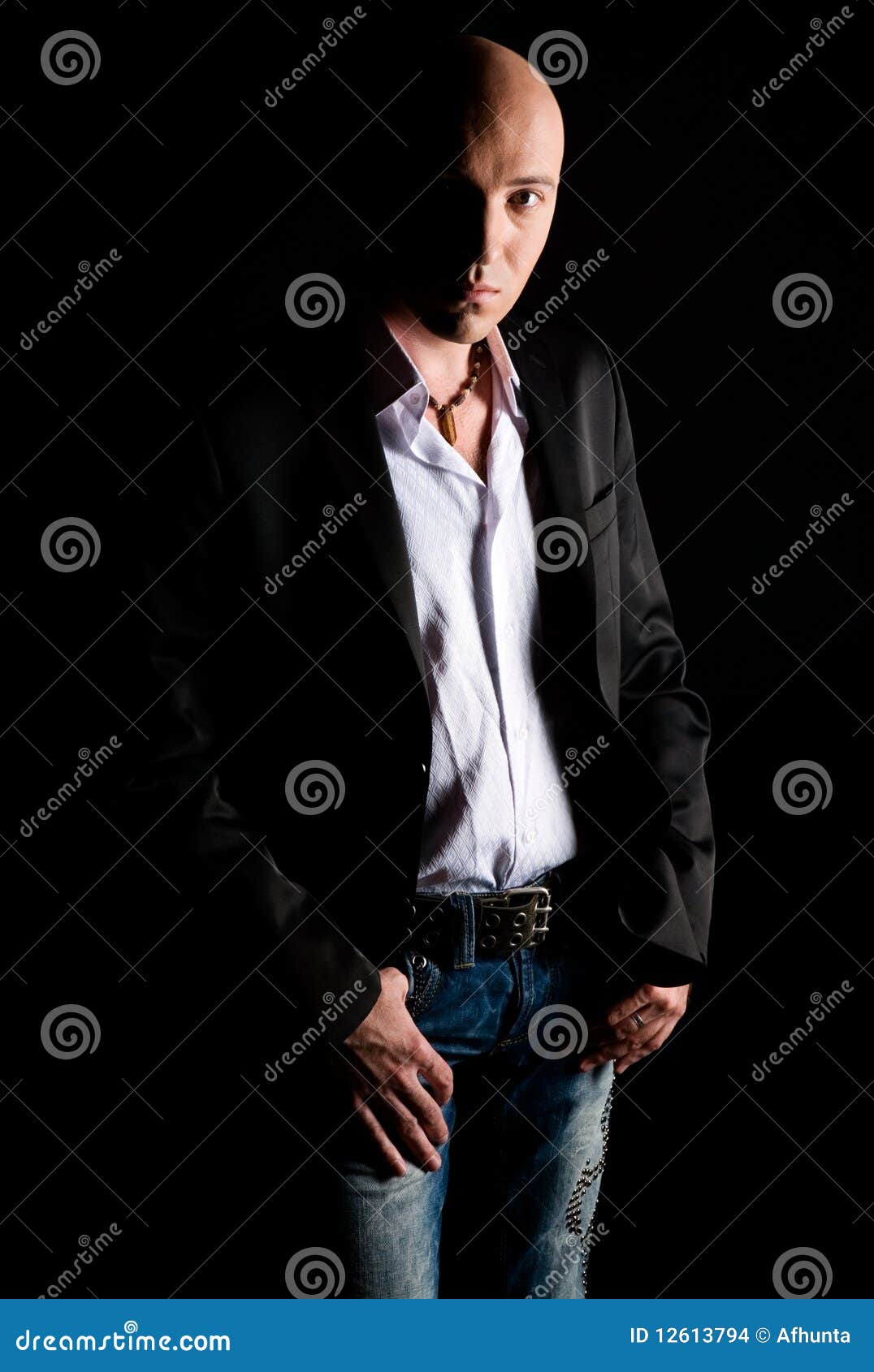 White shirt and black suit stock photo. Image of male 12613794