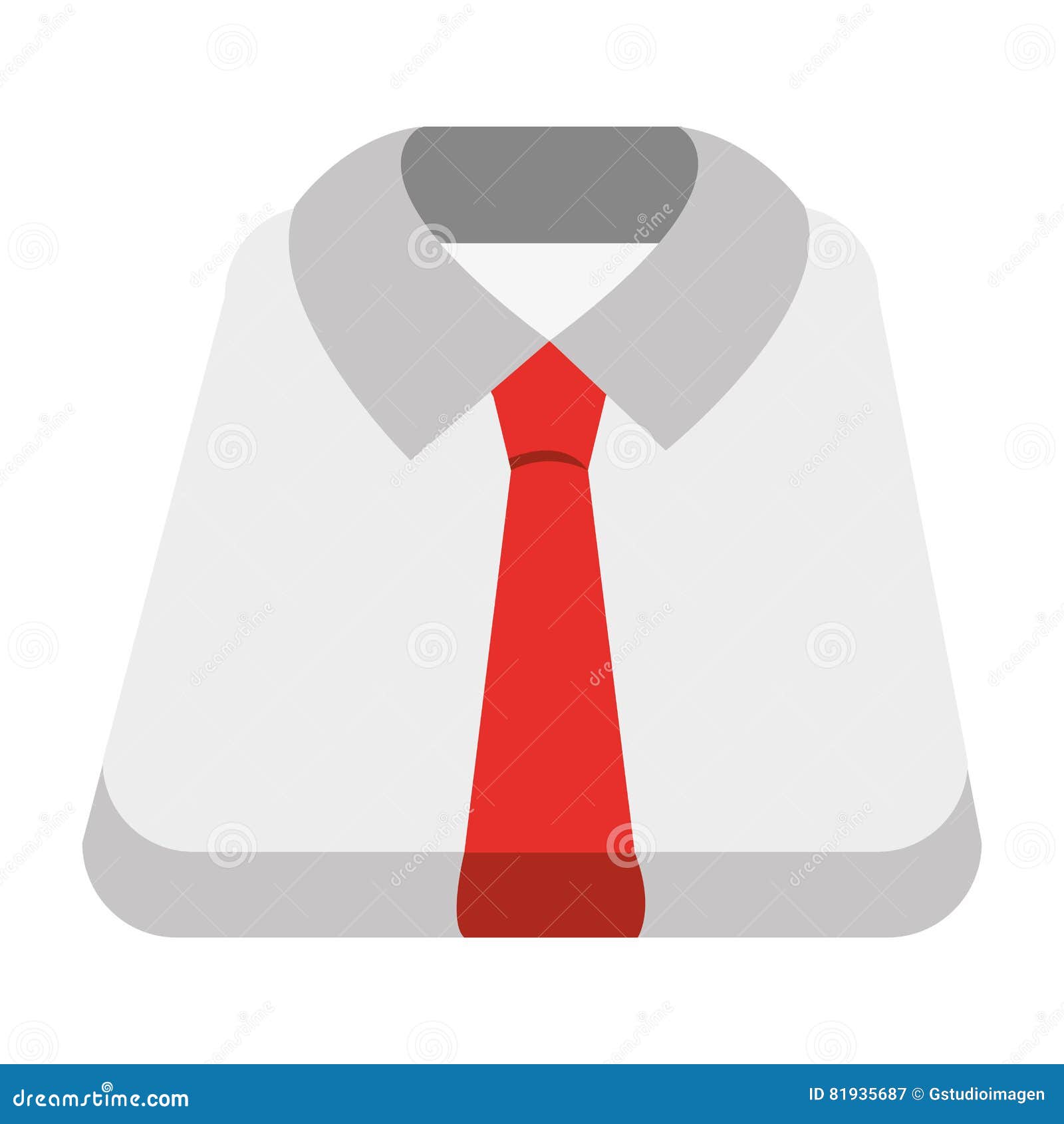 White Shirt and Red Tie, Vector Graphic Stock Vector Illustration of