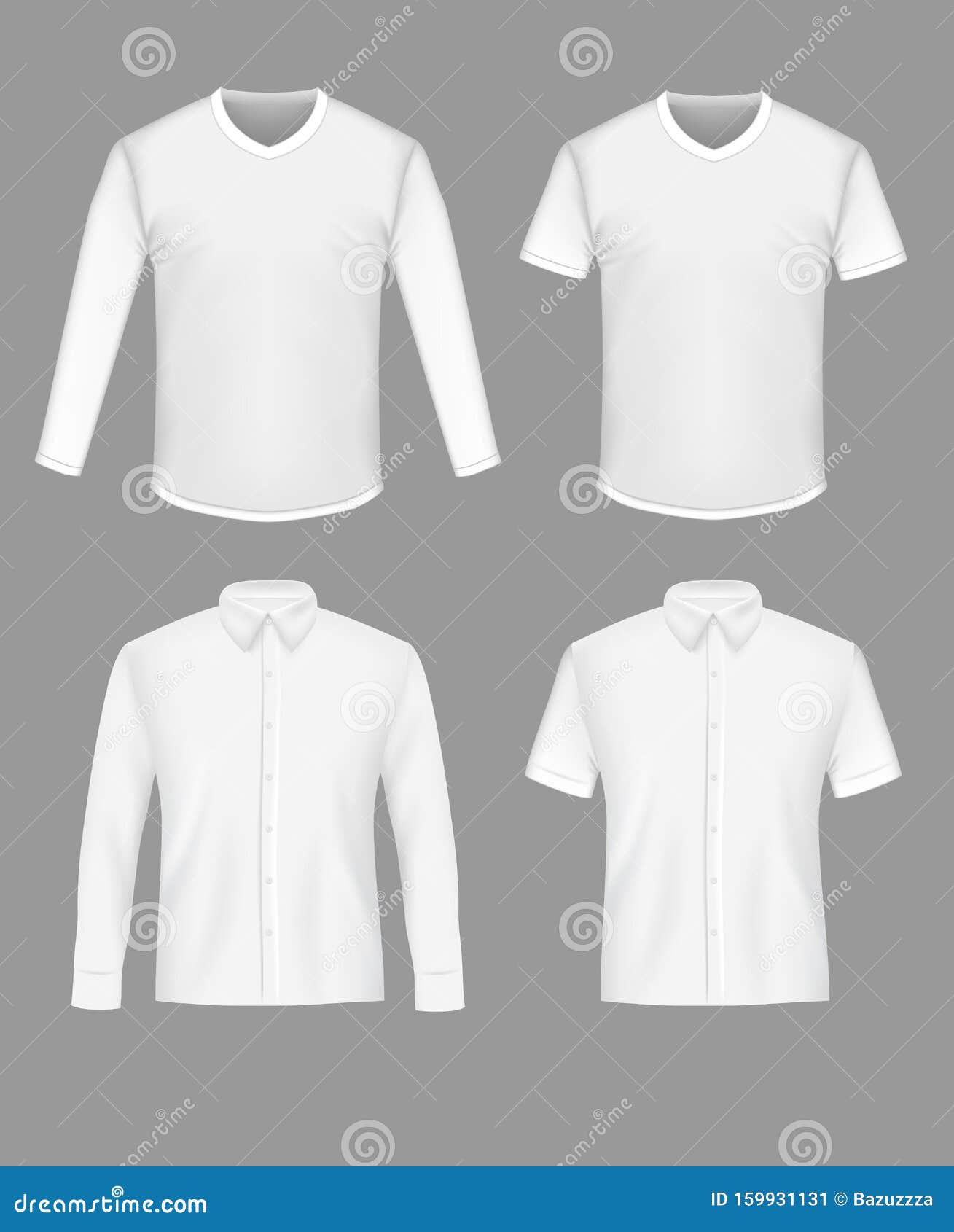 Set isolated black and white t-shirt template Vector Image