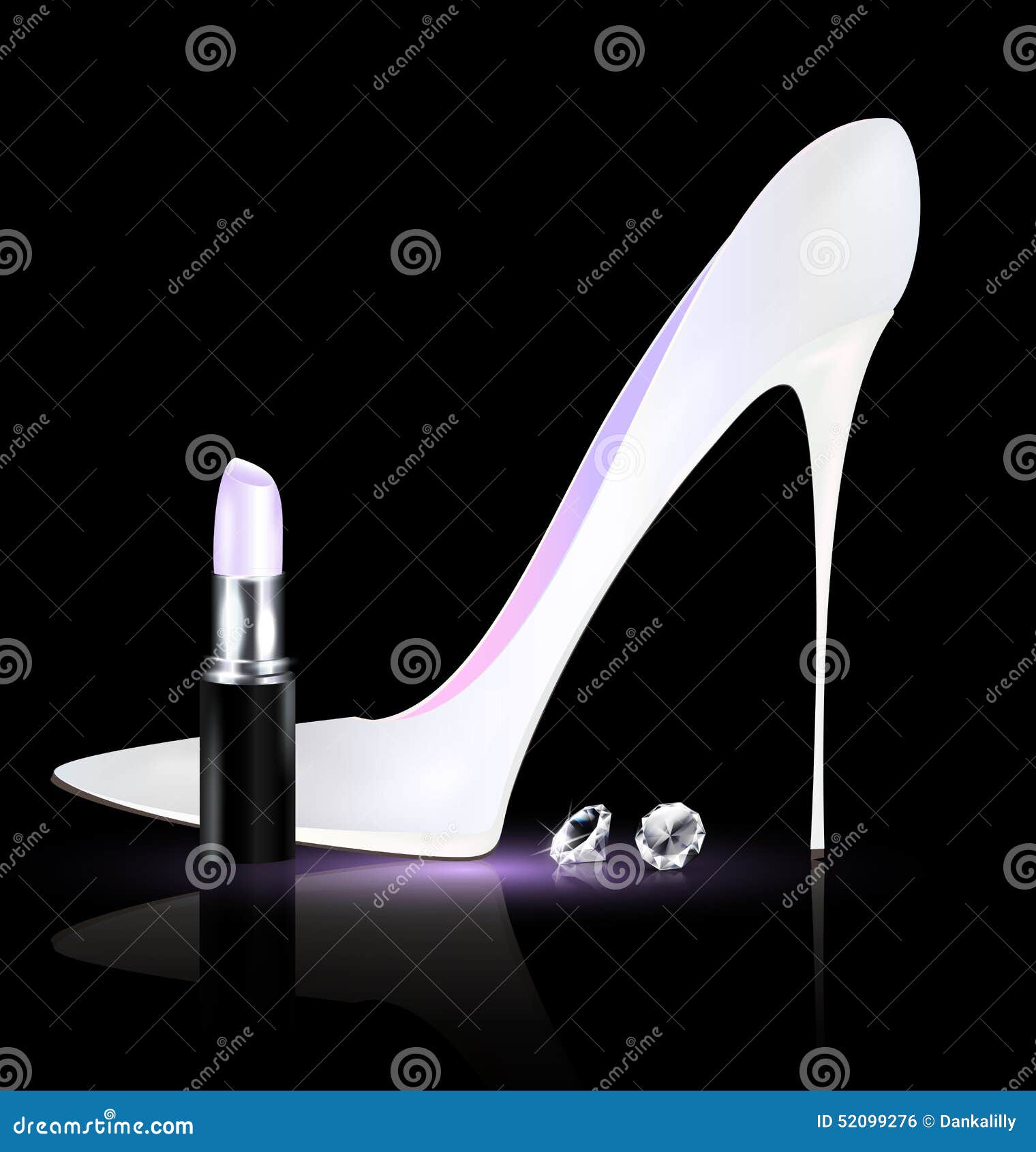 White shoe and lipstick stock vector. Illustration of makeup 52099276