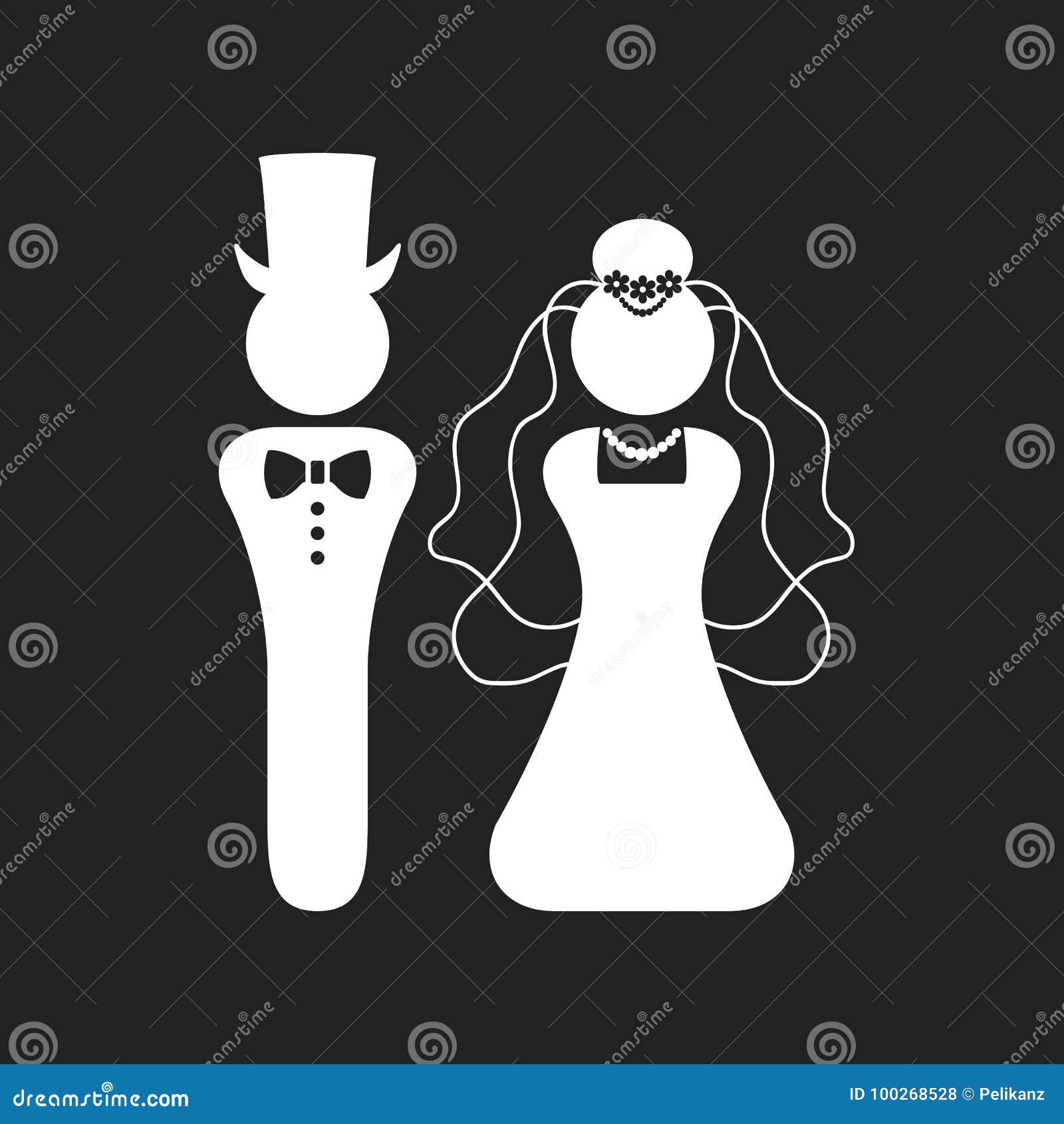 african american bride and groom clipart stick