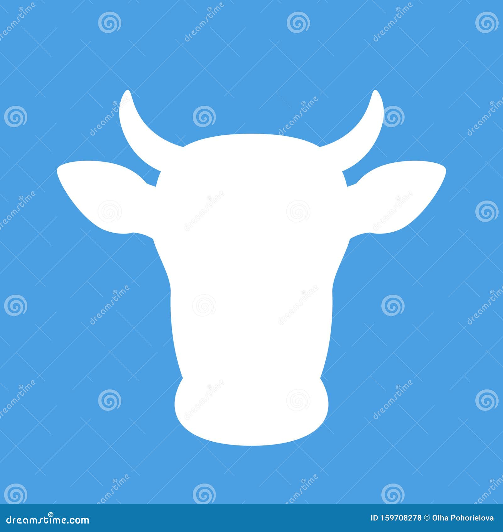 Download White Silhouette Of The Head Of A Cow. Vector Illustration ...