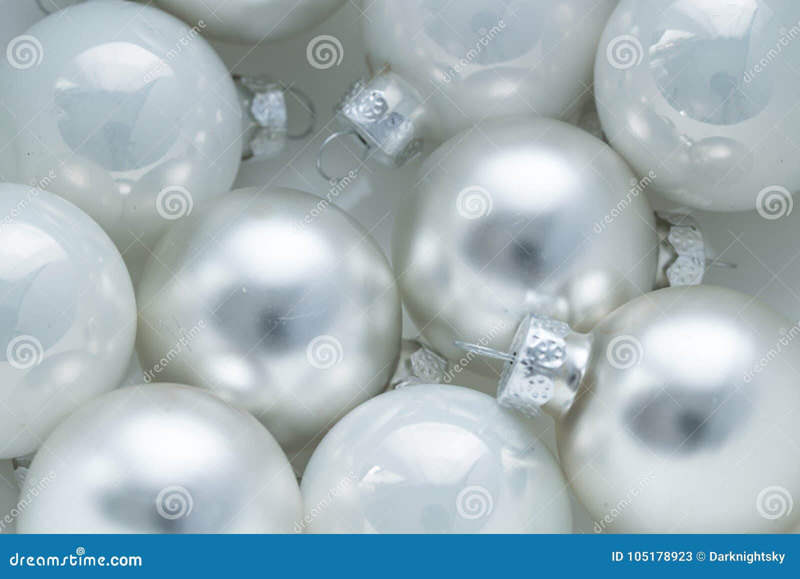 Download White Silver Beautyful Christmas Ornament Baubles With White Background Stock Image Image of magenta
