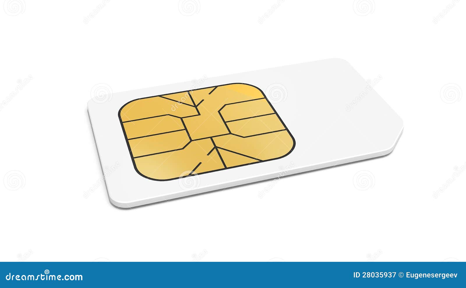 White Sim Card on White Background Stock Illustration - Illustration of