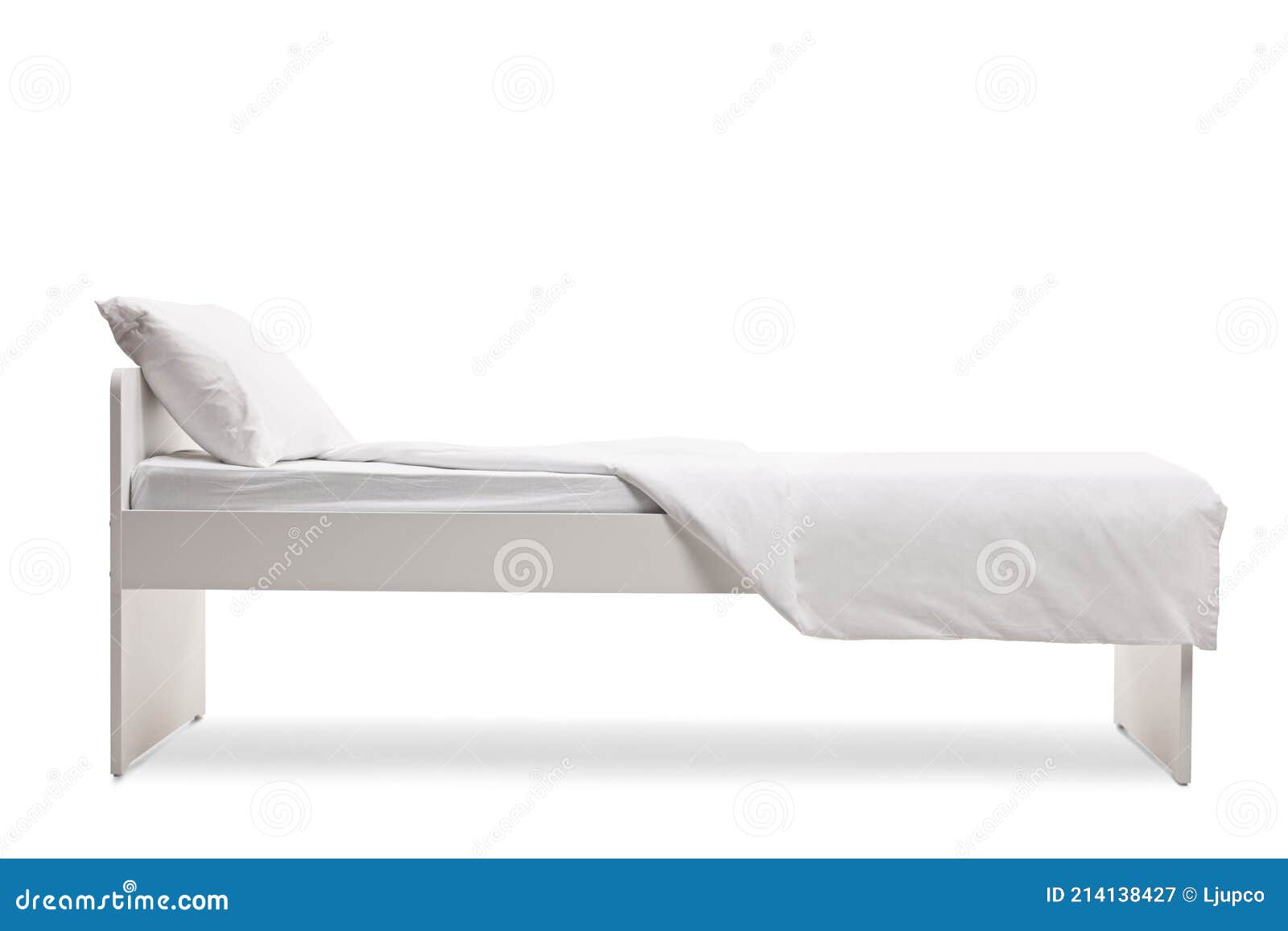 White Single Bed with a Duvet Cover Stock Image Image of comfort, bedroom 214138427