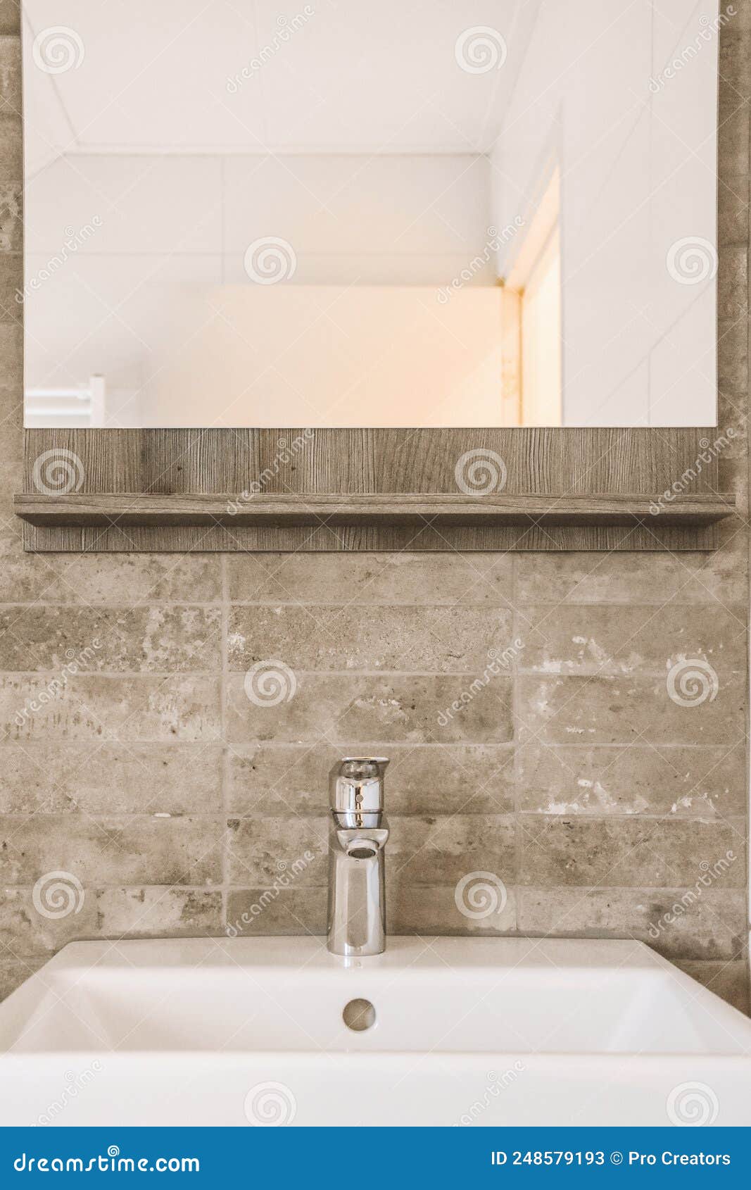 White Sink on the Black Cupboard Stock Image Image of mirror, design