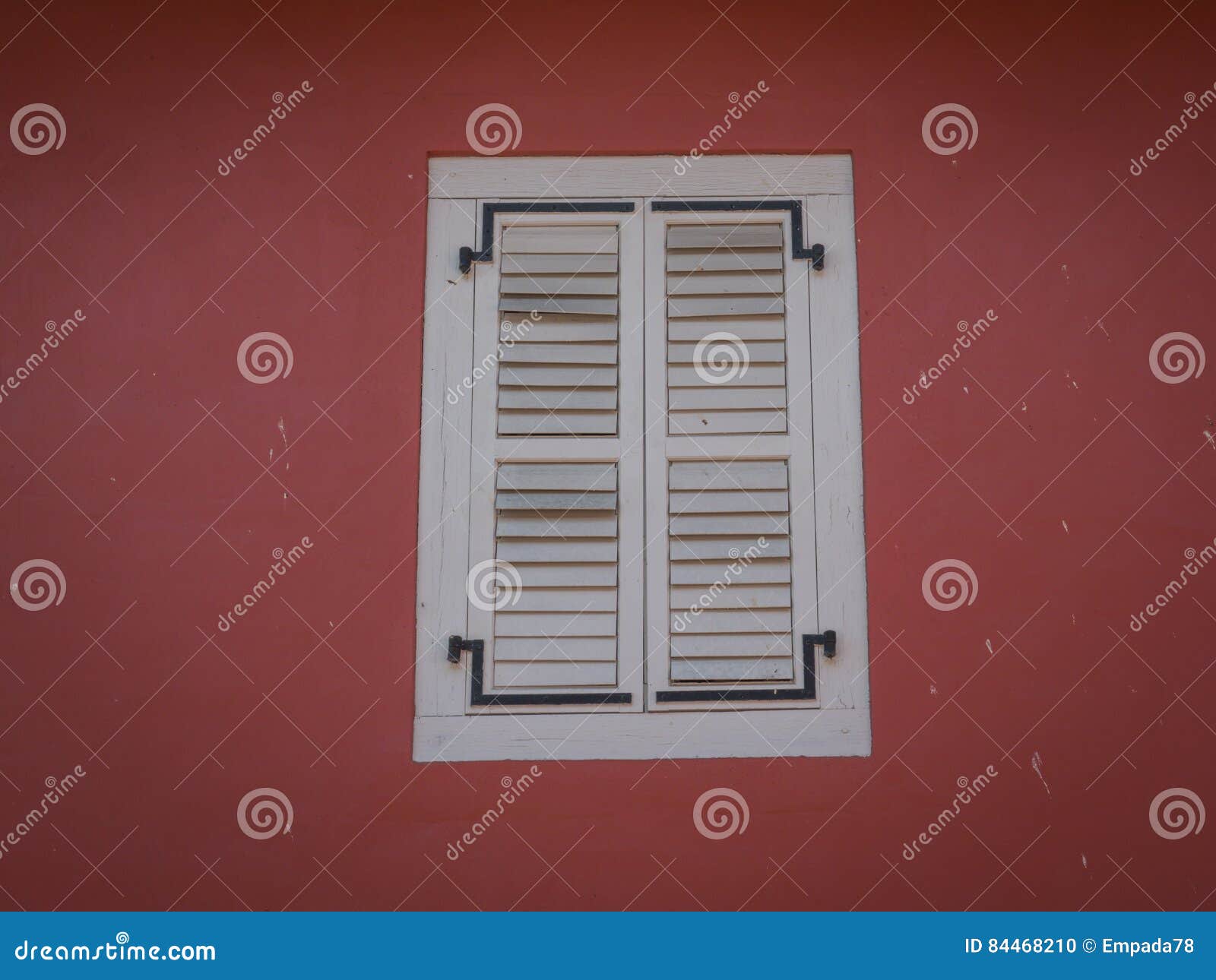 White Slat Wooden Window in Red Wall Stock Photo Image of modern