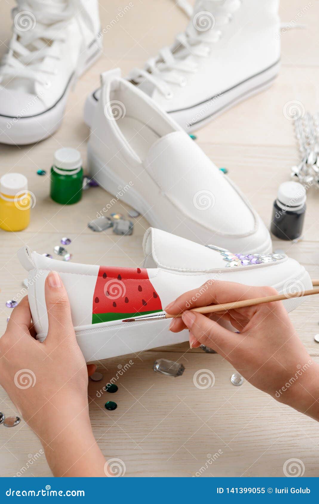 white acrylic shoe paint