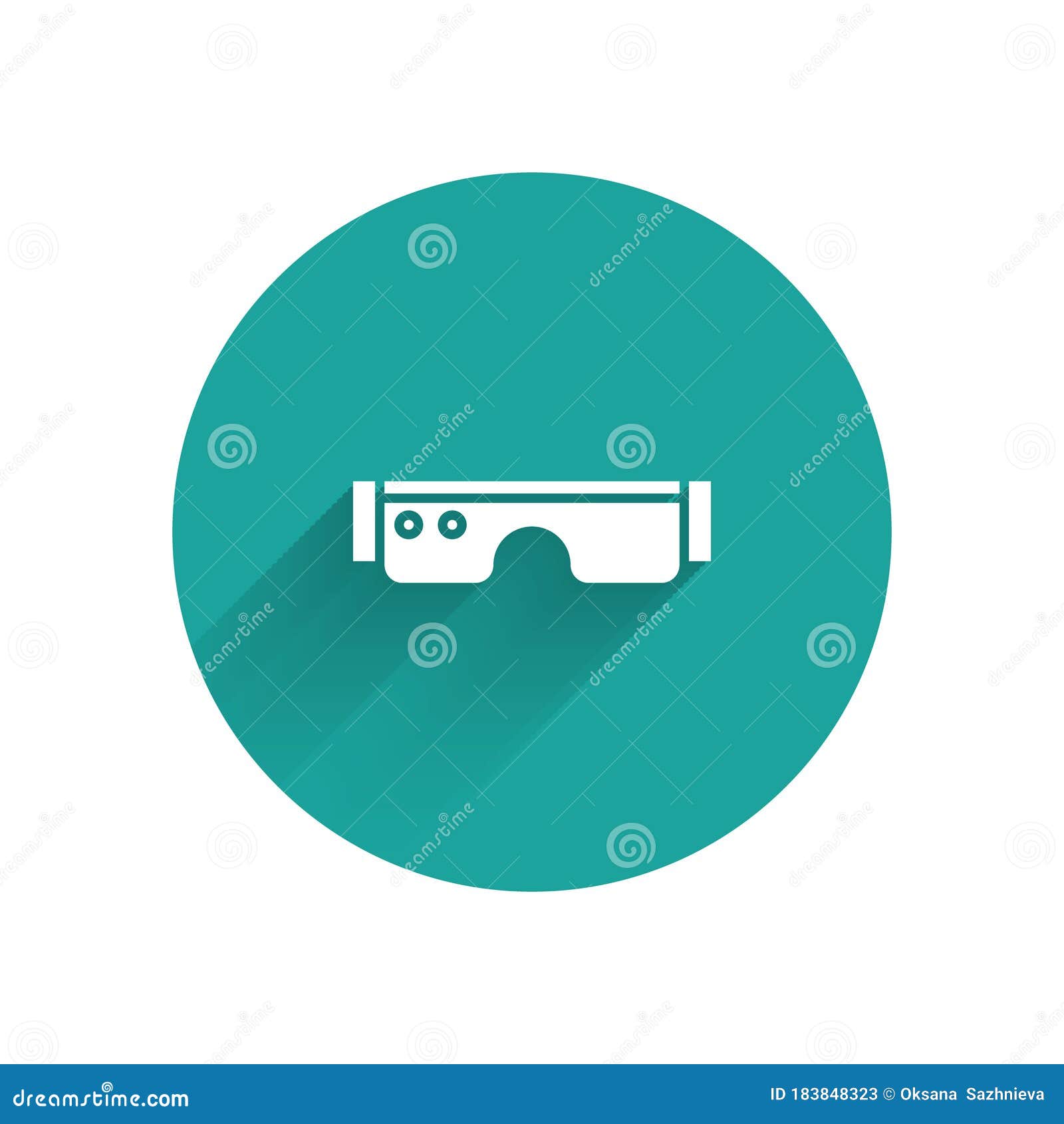 White Smart Glasses Mounted on Spectacles Icon Isolated with Long ...