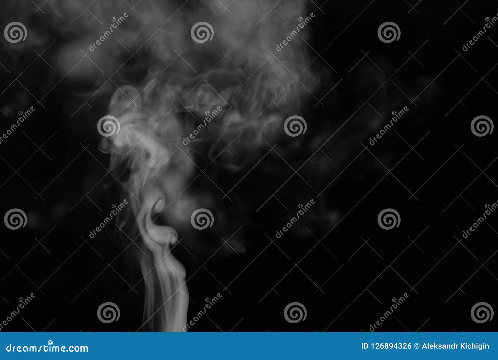 White Smoke on a Black Background. Texture of Smoke. Clubs of White Smoke  on a Dark Background for an Overlay Stock Photo - Image of effect, design:  126894326