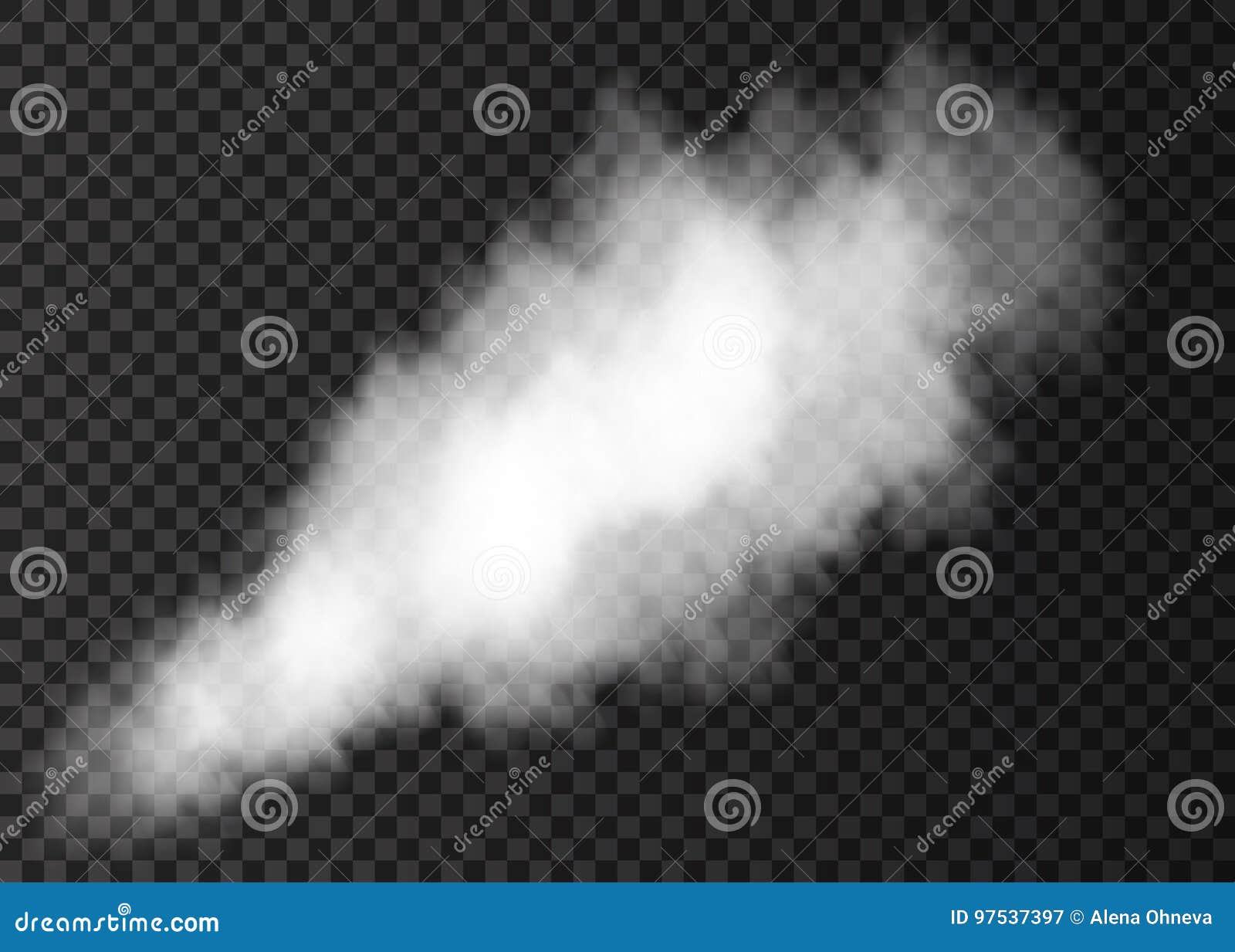 white smoke puff on transparent background.