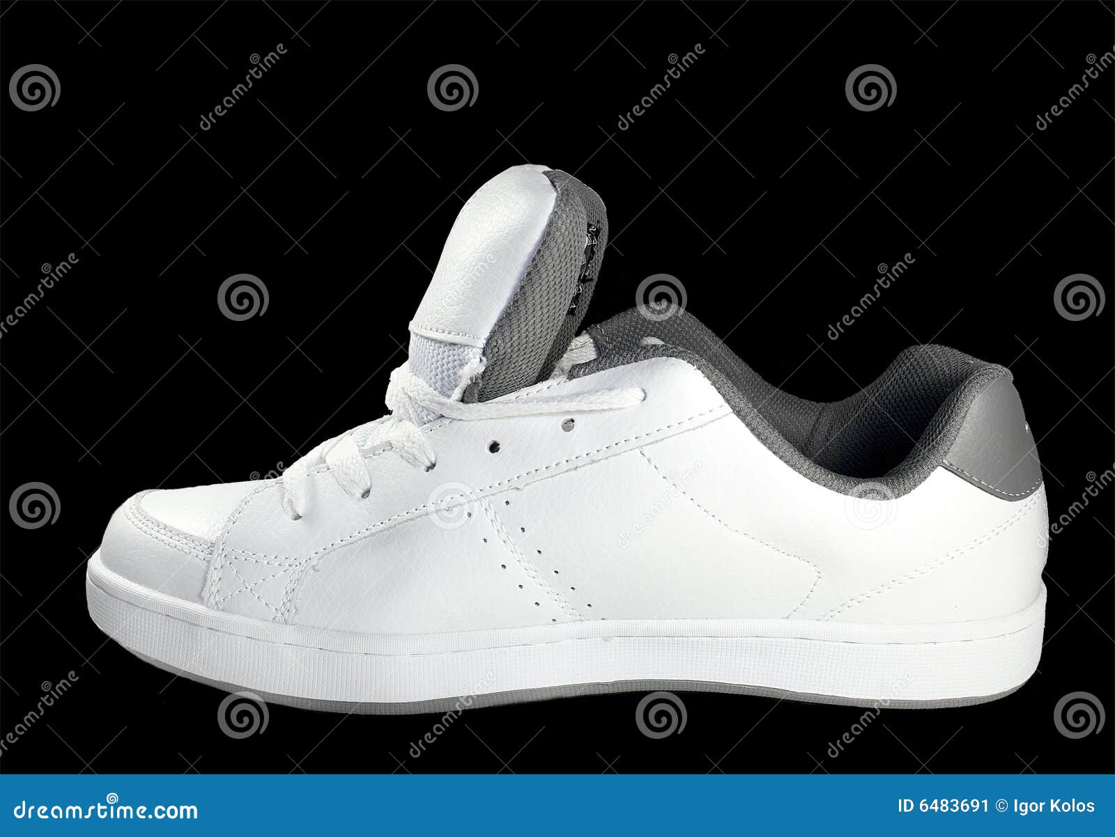 White sneaker stock image. Image of race, casual, laces - 6483691