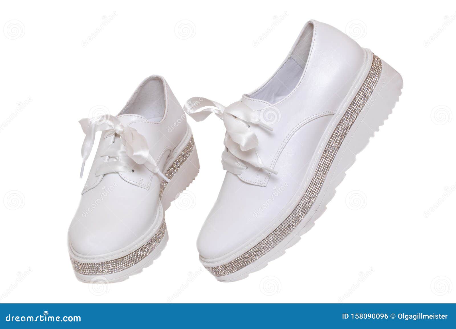 White Sneaker Isolated. Close-up of a Pair White Elegant Stylish Female ...