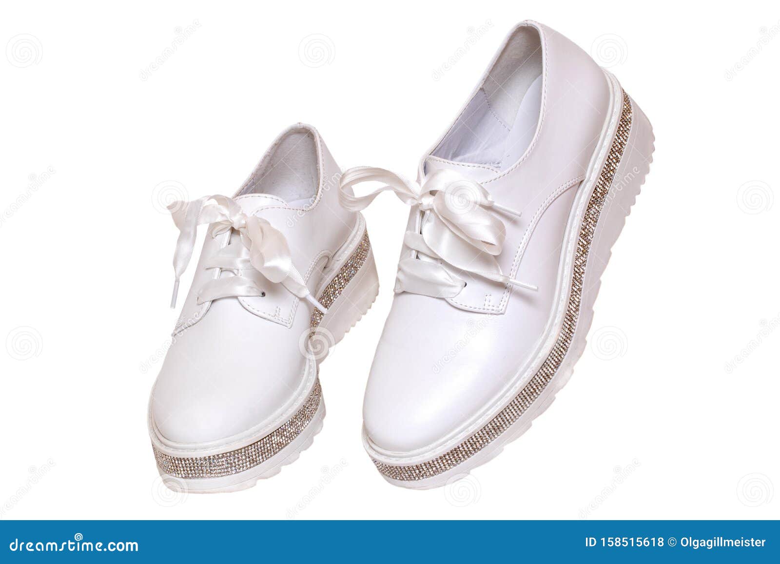 White Sneaker Isolated. Close-up of a Pair White Elegant Stylish Female ...