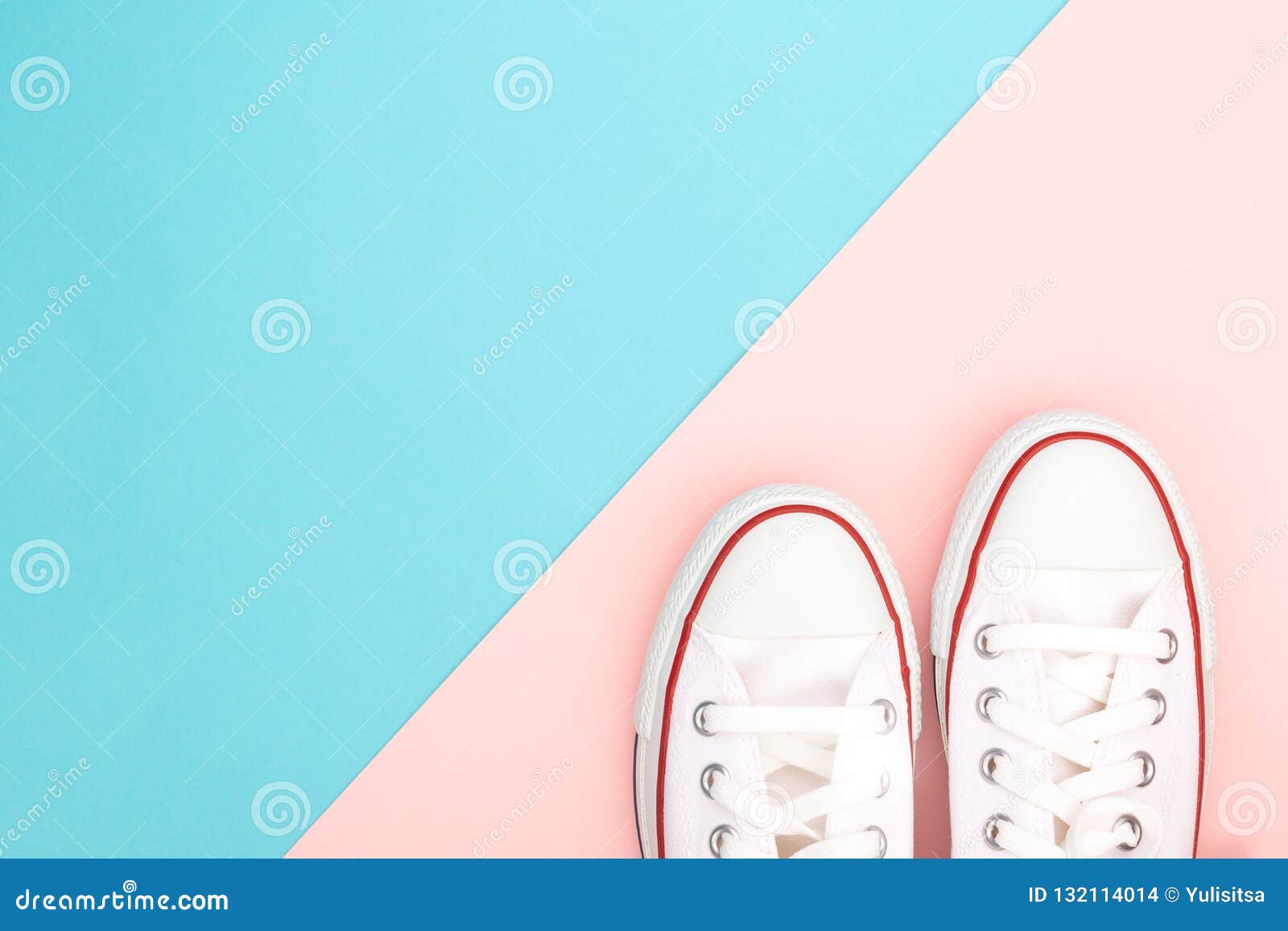 White Sneakers on the Multicolor Background Stock Photo - Image of ...