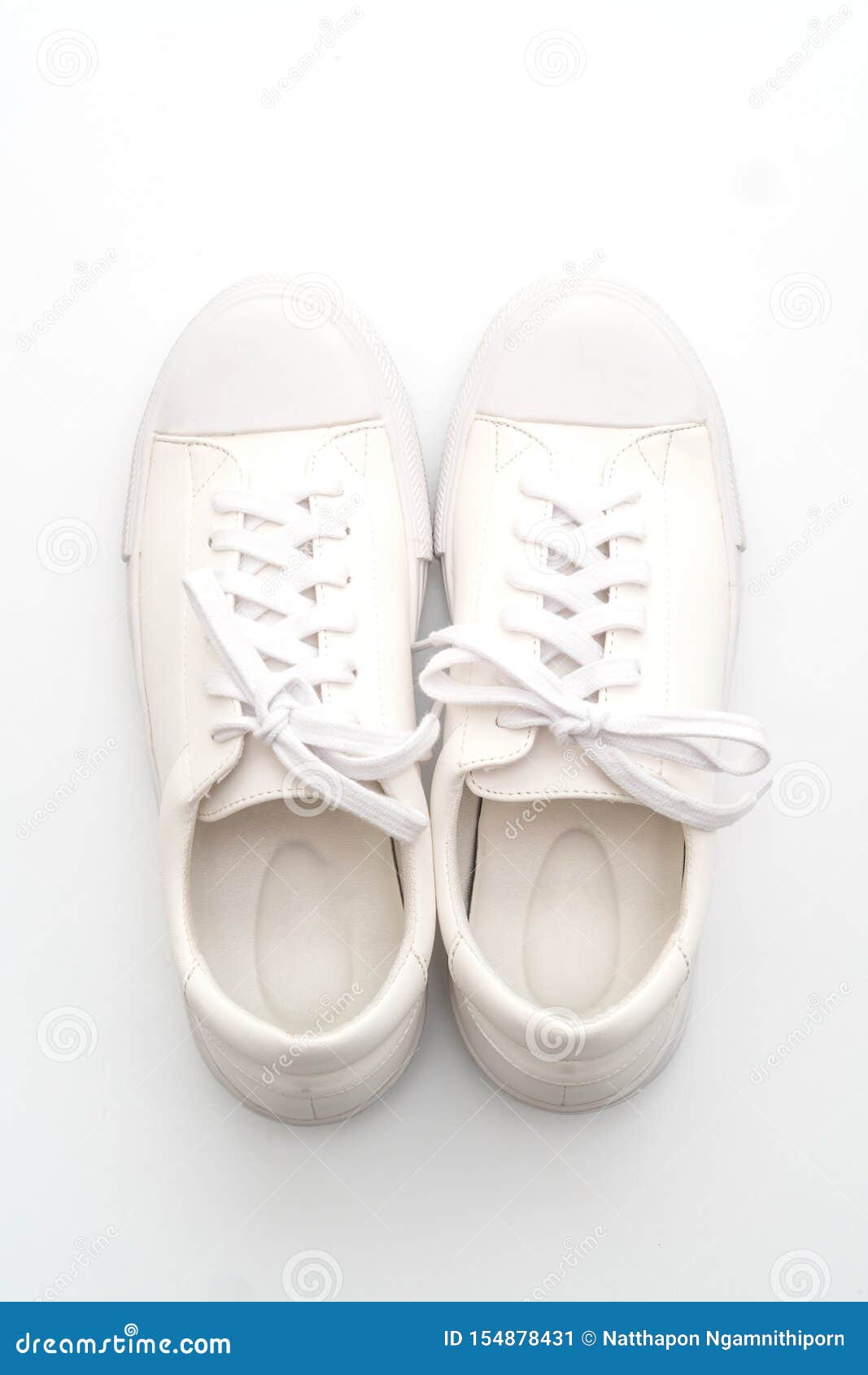 White Sneakers on White Background Stock Image - Image of background ...