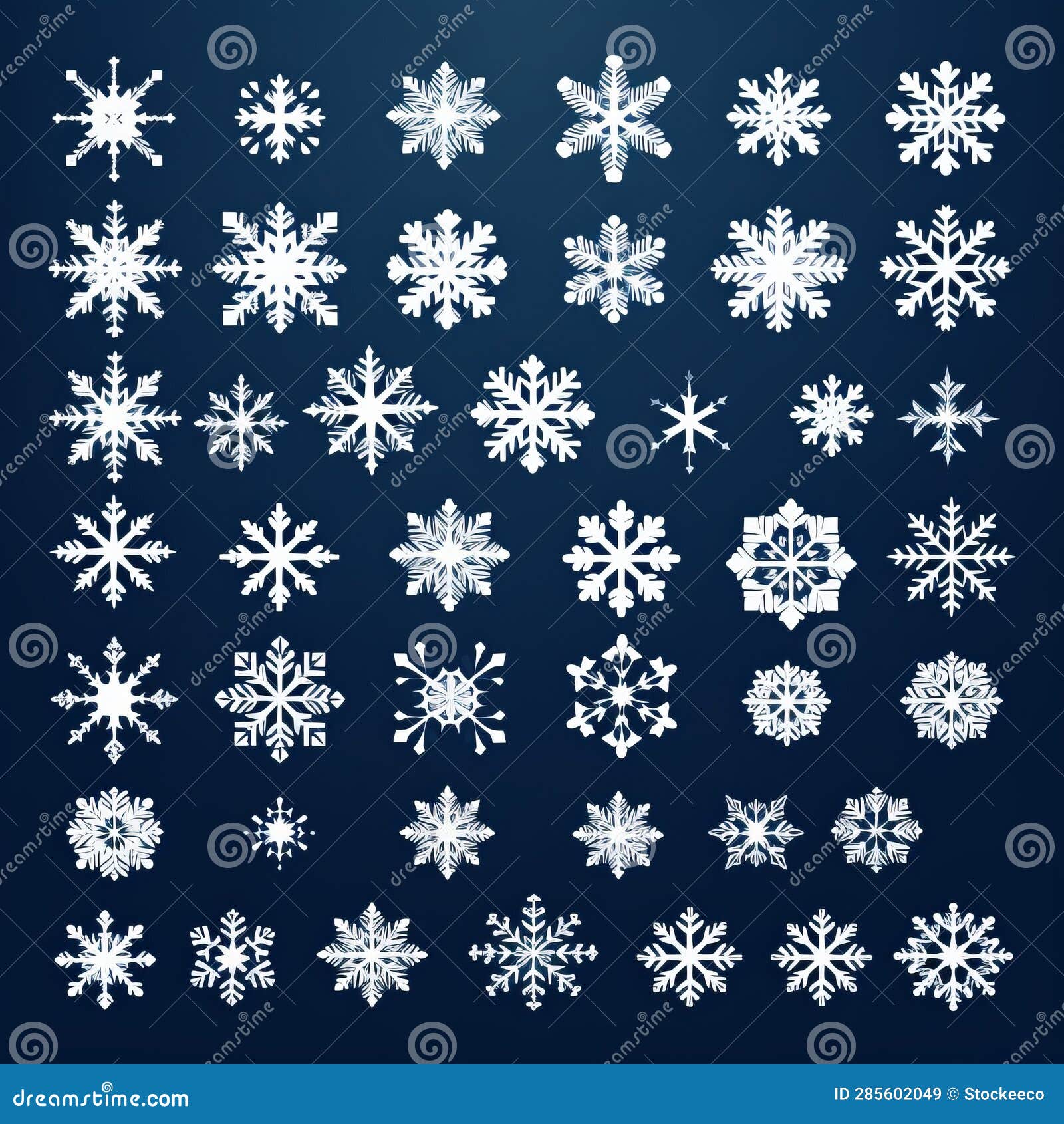 large snowflake  icon set: simple and graphic s