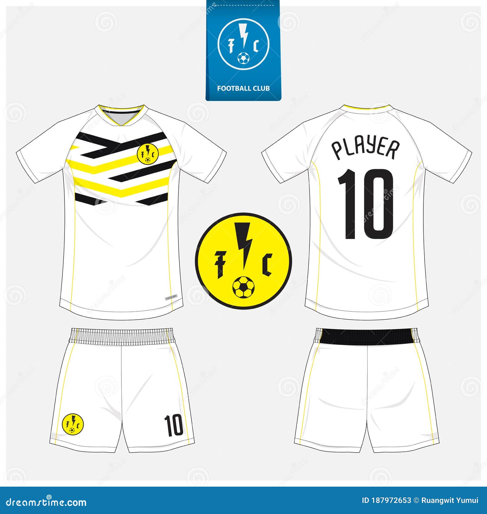 Download White Soccer Jersey Or Football Kit Mockup Template Design ...