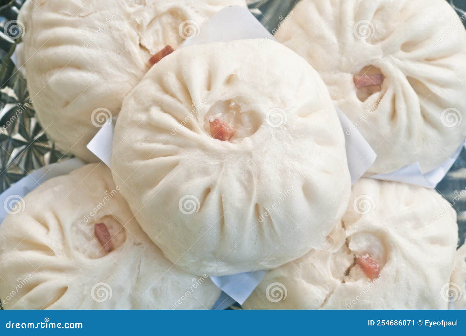 white soft fluffy chinese white bbq pork baos