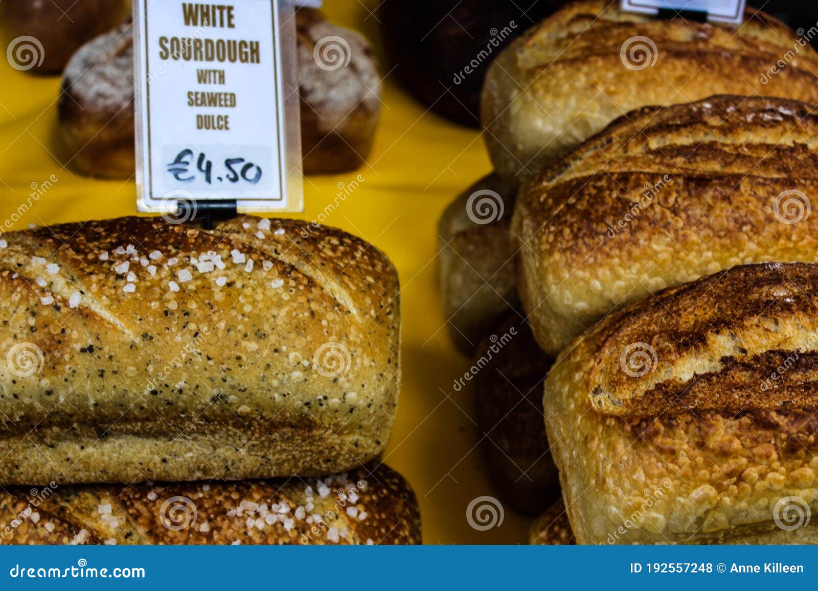 White Sourdough Bread at Market Editorial Stock Photo Image of