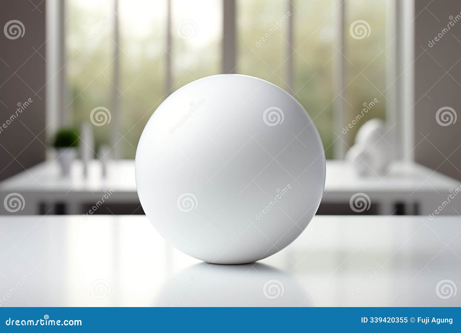 white sphere on table