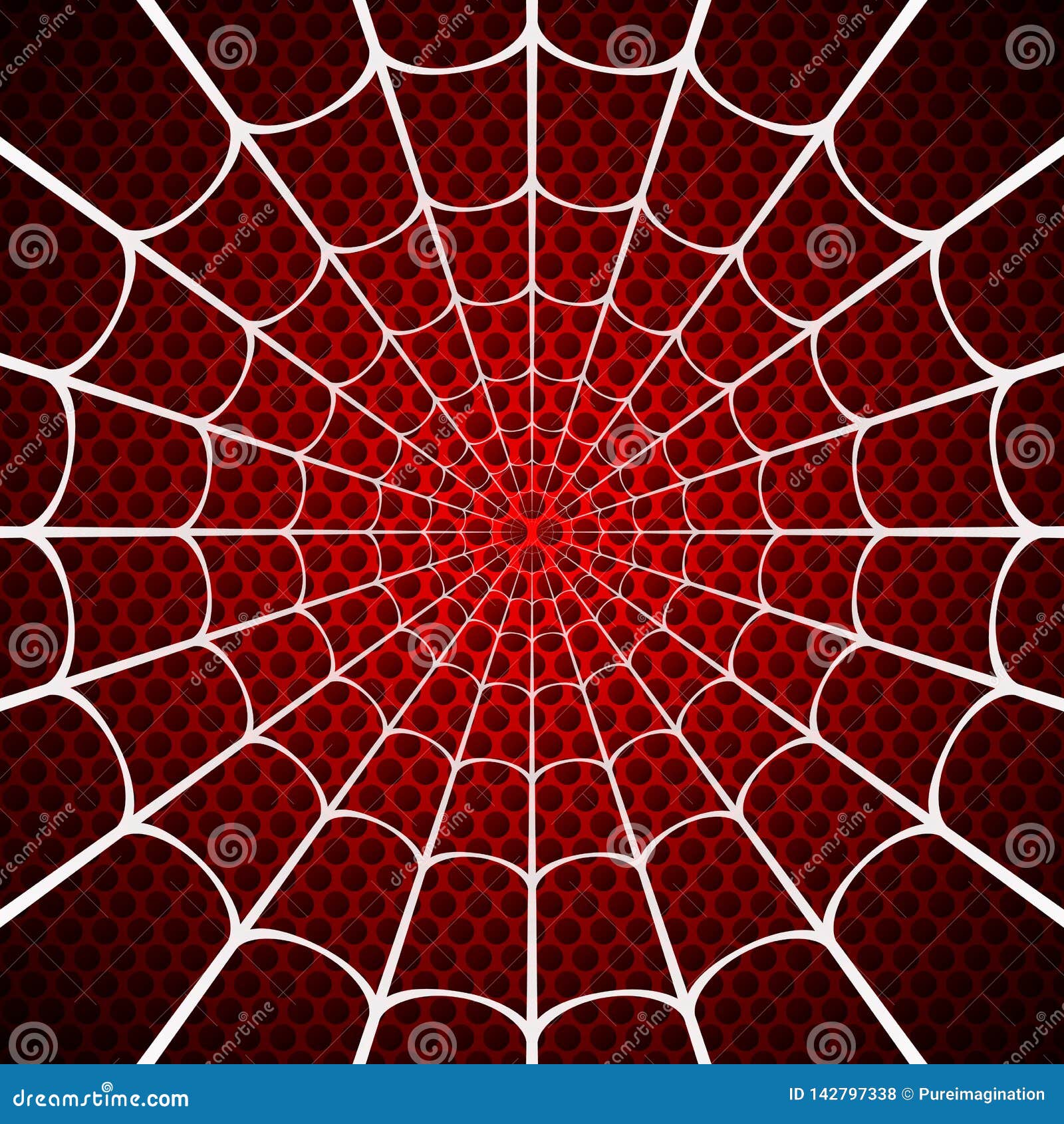 White Spider Web On Red Background Stock Vector Illustration Of Fear Geometric 142797338