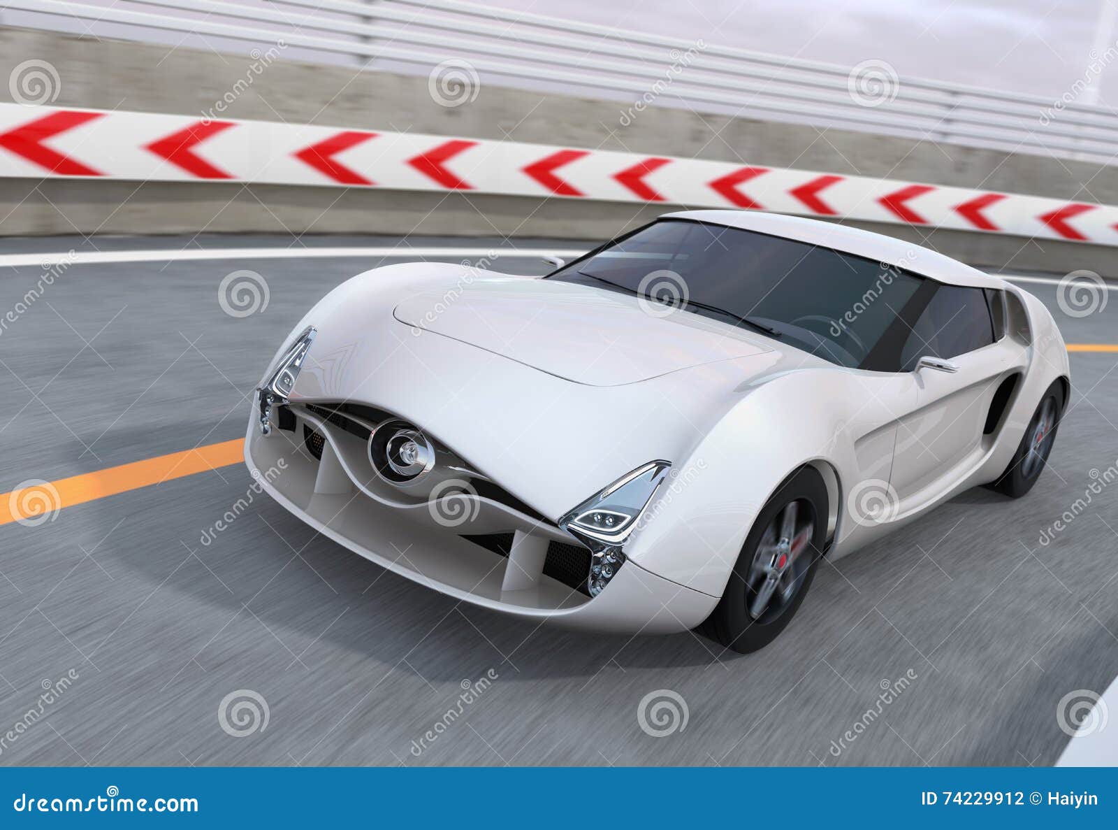White Sports Hatchback Vector Illustration 72581380